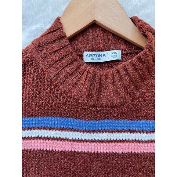 NWT Arizona Juniors Womens Turtleneck Long Sleeve Striped Pullover Sweater - Picture 4 of 12